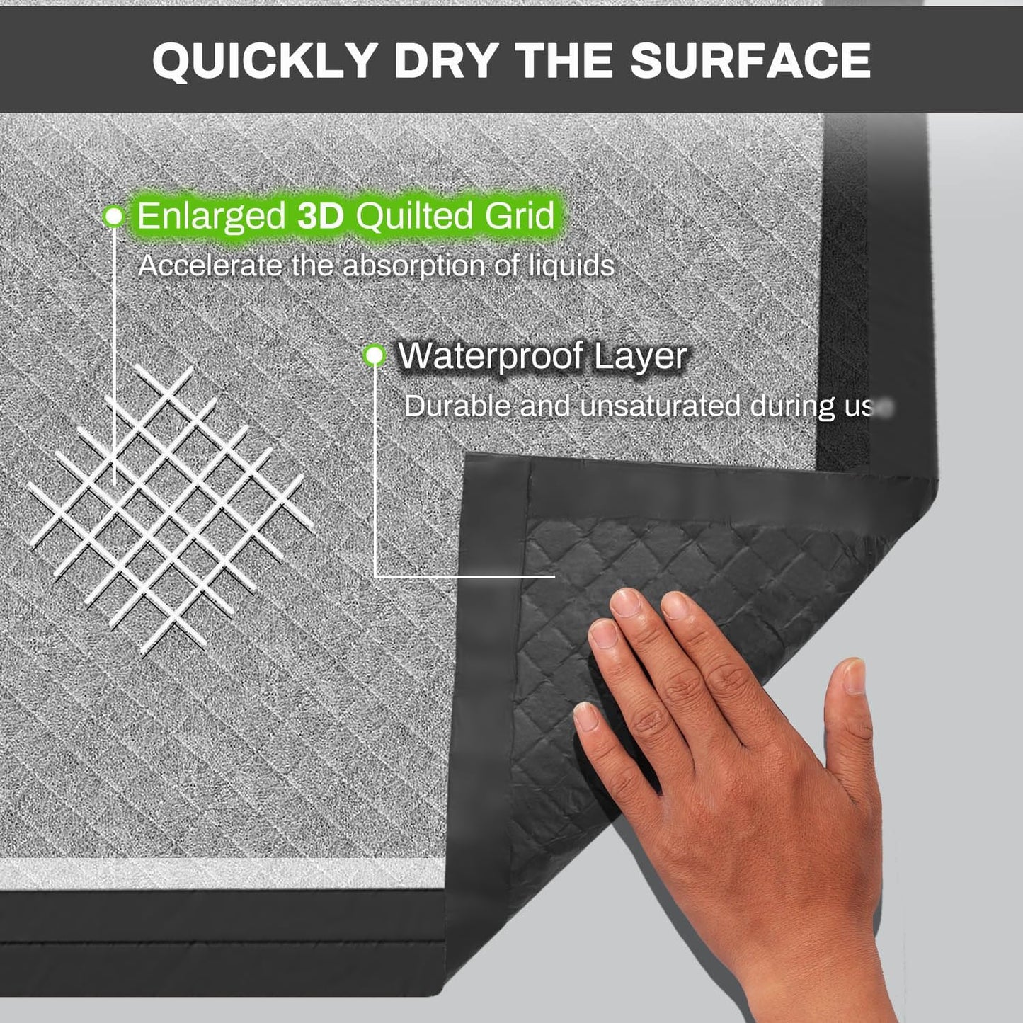 Gardner Pet odor control pet training mats being unrolled for use