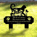 HEGANITS cat sympathy gift packaging showing the premium black metal memorial plaque ready for gifting