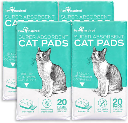 Paw Inspired Cat Pads, Generic Refills for Tidy Cats Breeze Litter Box System, Disposable Kitty Litter Liners for Easy Cleaning, Super Absorbent Pee Pads, 16.9 x 11.4 Inch (Carbon, 20 Count) - Image 12