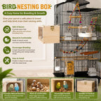 Rypet Parakeet Nesting Box, Cockatiel Bird Nest Box with Perch(S) - Image 7