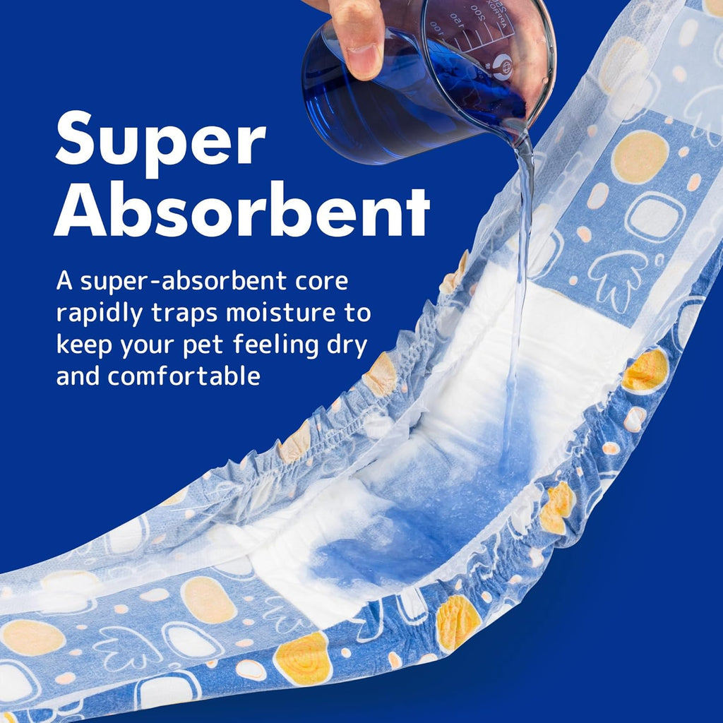Adjustable non tangle adhesive tabs on male dog belly band