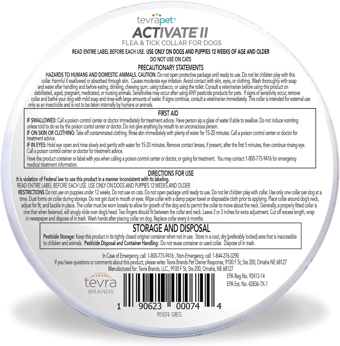 TevraPet Activate II Flea and Tick Collar for Dogs, 12 Months Prevention, 2 Count, for Medium and Large Dogs - Image 2