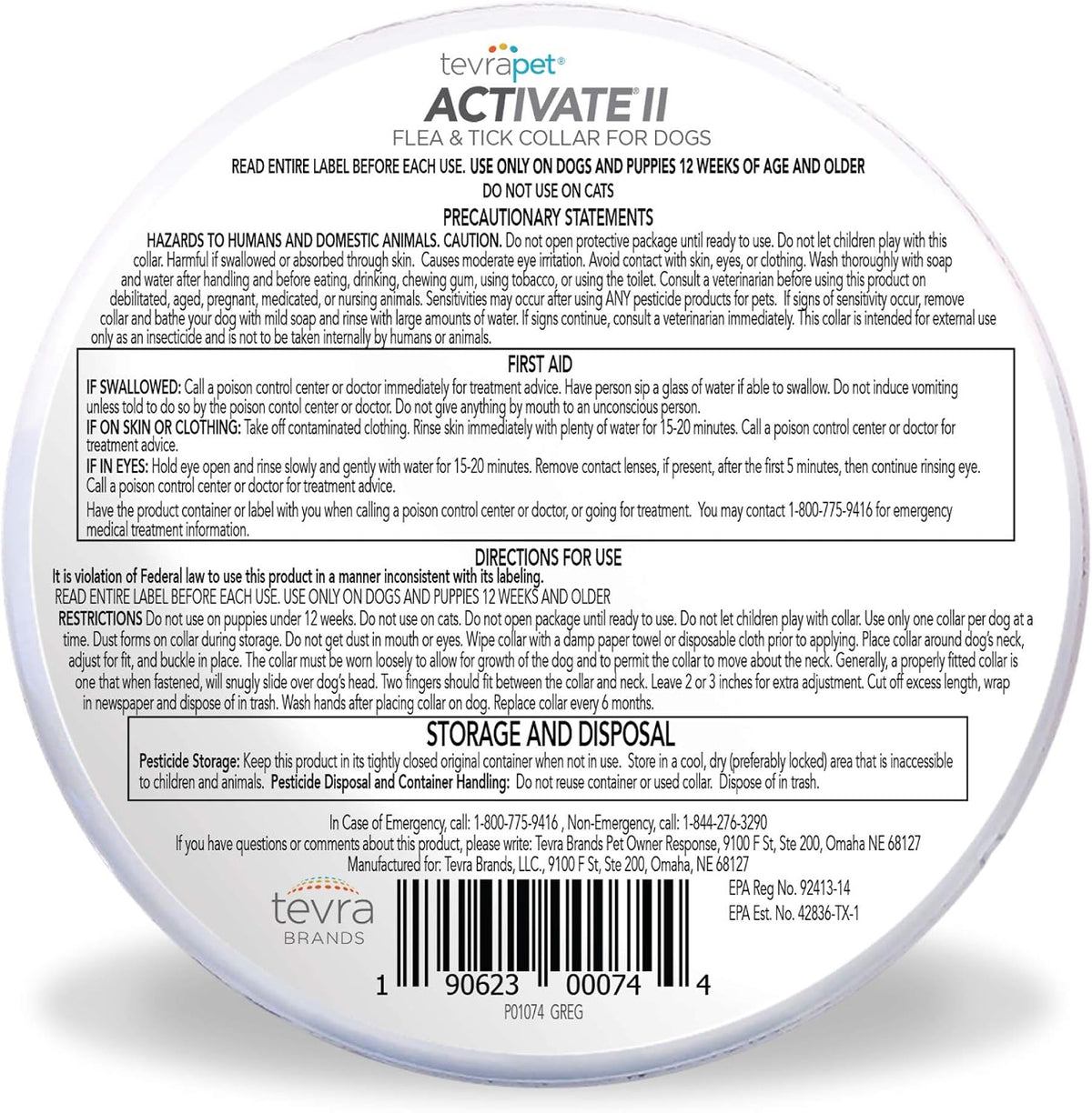 TevraPet Activate II Flea and Tick Collar for Dogs, 12 Months Prevention, 2 Count, for Medium and Large Dogs - Image 2