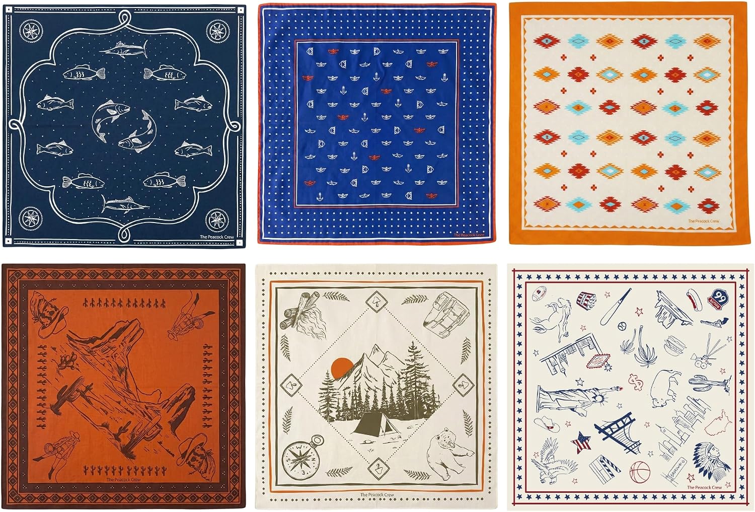 The Peacock Crew Premium Soft Cotton Bandanas Pack for Men and Women Paisley 22 x 22 inches - Image 15