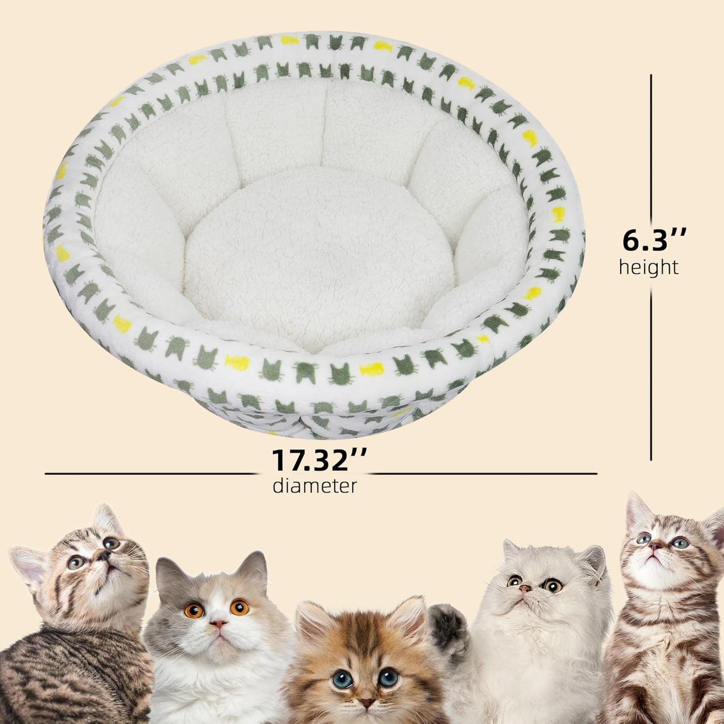 Side profile of Aiwikide cat bed showing raised rim