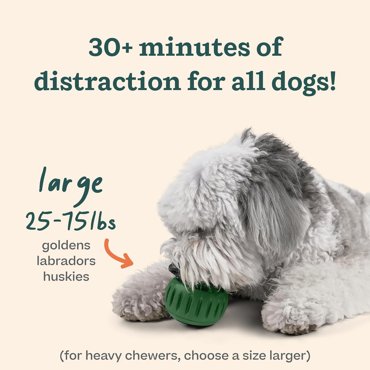 Dog enjoying the Woof Pupsicle long-lasting interactive treat toy