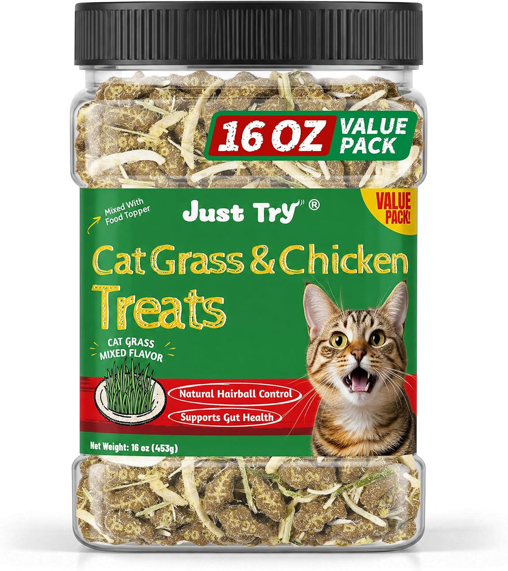 Just Try Cat Grass Treats for Indoor Cats Hairball Control 13.4 OZ - Image 12