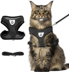 shudyear Summer cat Chest Harness and Leash, Anti-Escape Adjustable Soft mesh cat Leash and Chest Harness Set for All Types of Cats cat Vests (Size S,Black) - Image 11