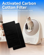 Replacement odor control carbon filters for CATLINK Scooper Young and Luxury PRO self cleaning litter boxes.