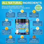 Back label of the pet supplement showing detailed daily feeding guidelines.