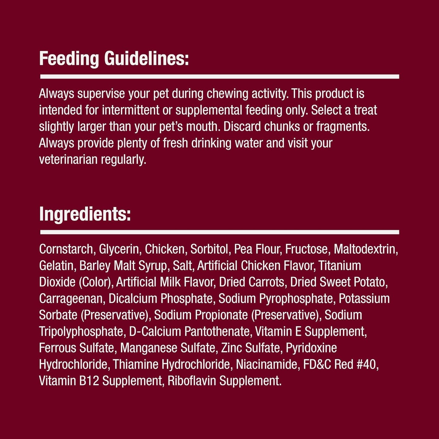 Graphic showing vitamin and mineral enrichment of the treats