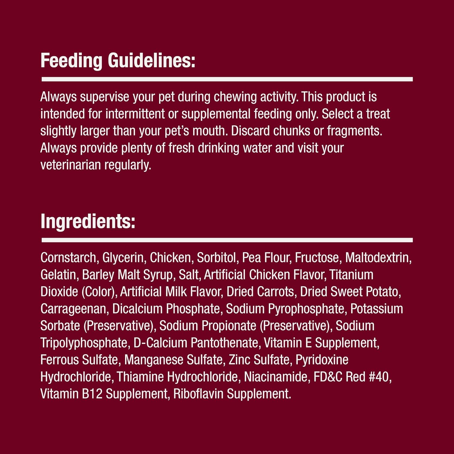 Graphic showing vitamin and mineral enrichment of the treats