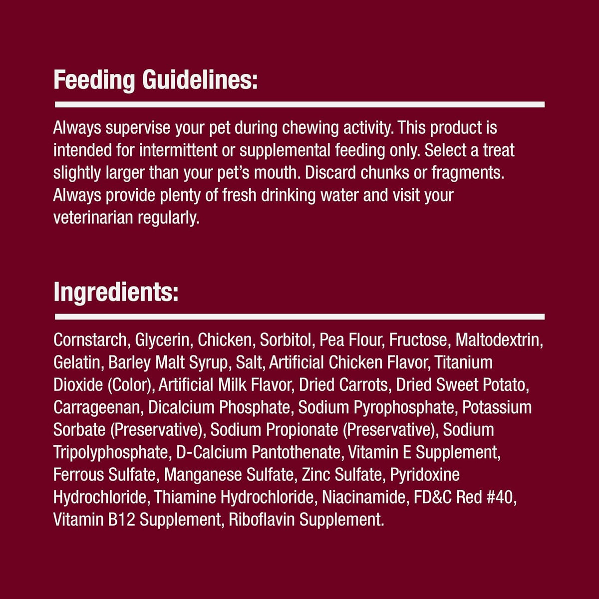 Graphic showing vitamin and mineral enrichment of the treats