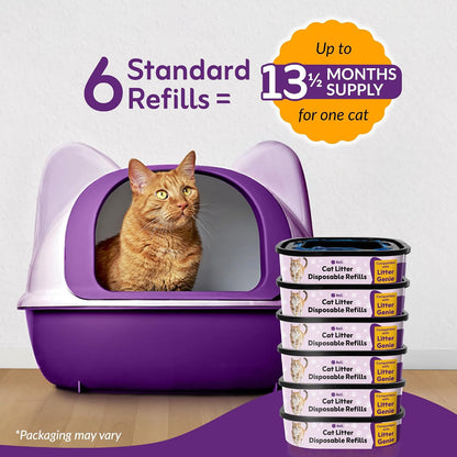 Reli. cat litter disposal cartridges displaying the secure multi layer odor blocking construction.