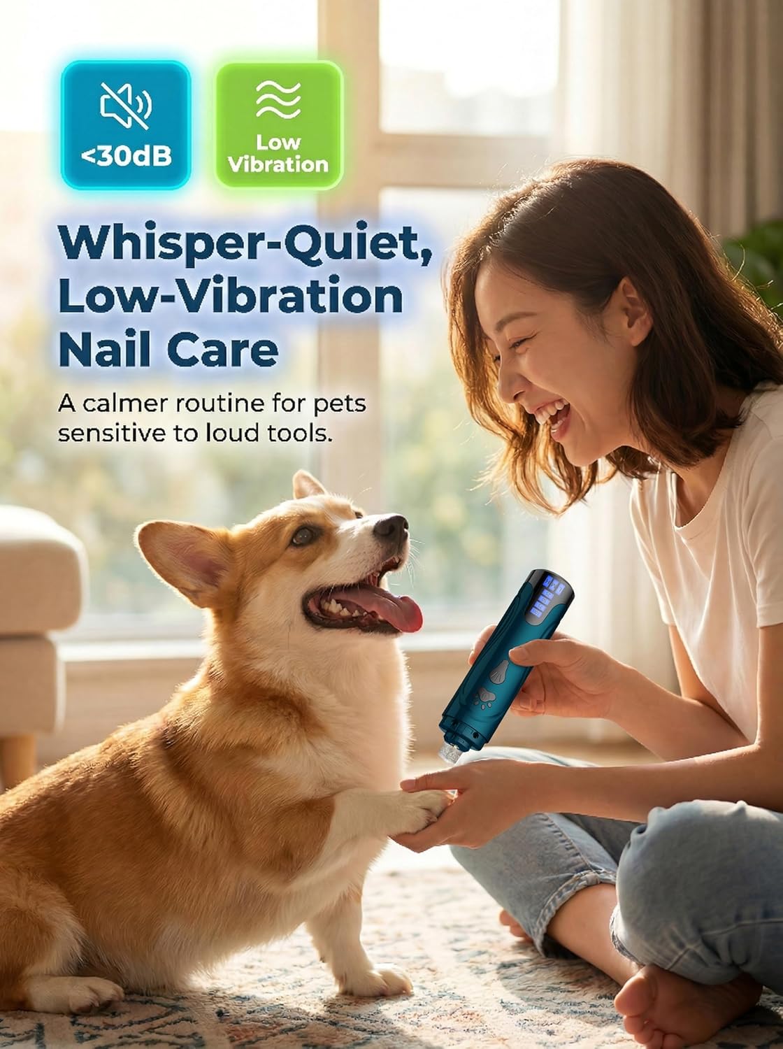 Yabife pet nail trimmer with dual LED lights illuminated