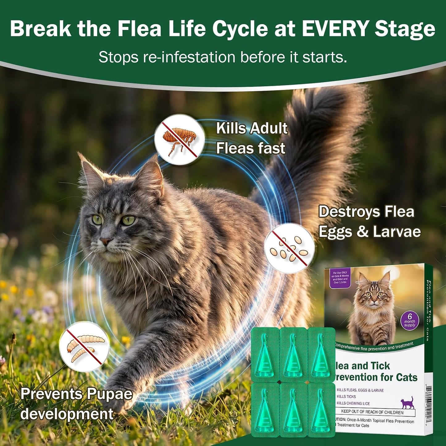 Articats cat flea and tick control applicator details