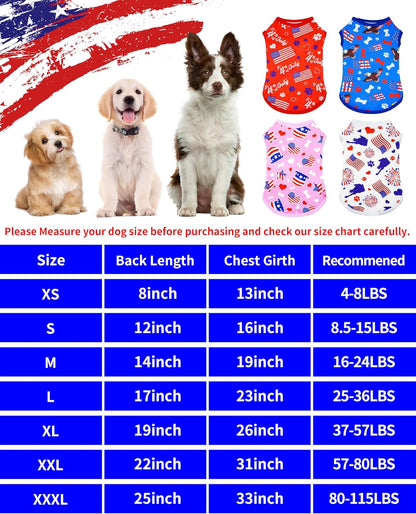 Small dog wearing patriotic American flag vest