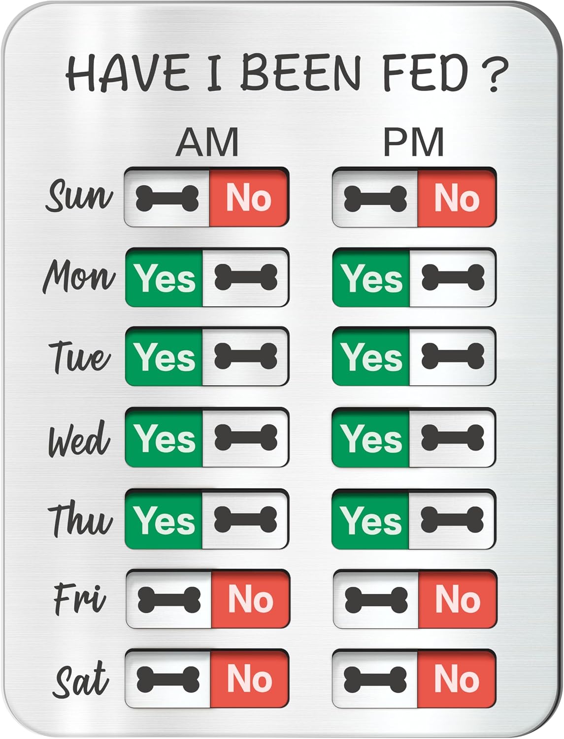 Dog Feeding Reminder, Dog Fed Sign Tracker -Daily Am/Pm Chart Slider Sign for Pet Fed and Pill Reminder, Easy to Use On Fridge Or Wall with Adhesive and Magnet,Pet Supplies - Image 12