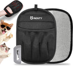 Two-pack pet hair removal mitts side-by-side display