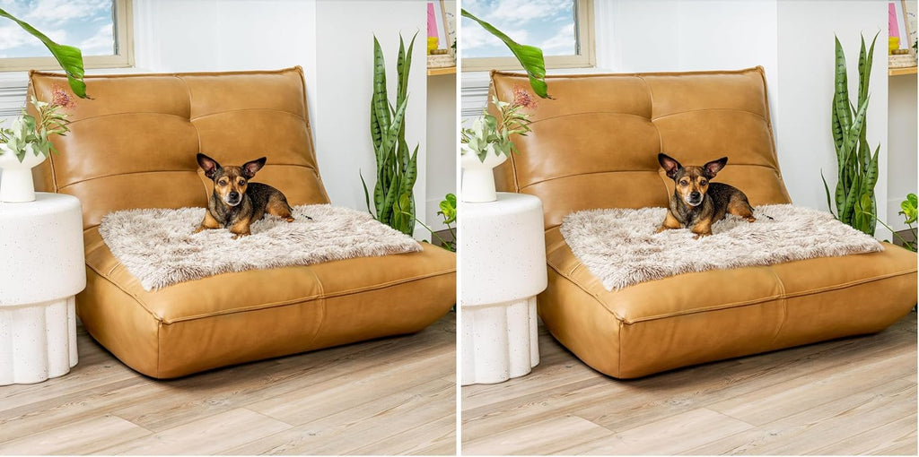 Furhaven Waterproof Throw Blanket for Dogs & Indoor Cats, Washable - Shaggy Plush Calming Long Faux Fur & Velvet Dog Blanket - Driftwood, Small - Image 11