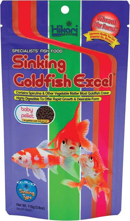 Hikari Sinking Goldfish Excel Baby Pellets 110g front view