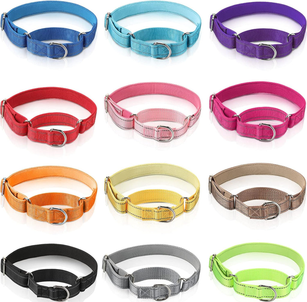Cunno martingale dog collar twelve pieces set front view showing assorted colors