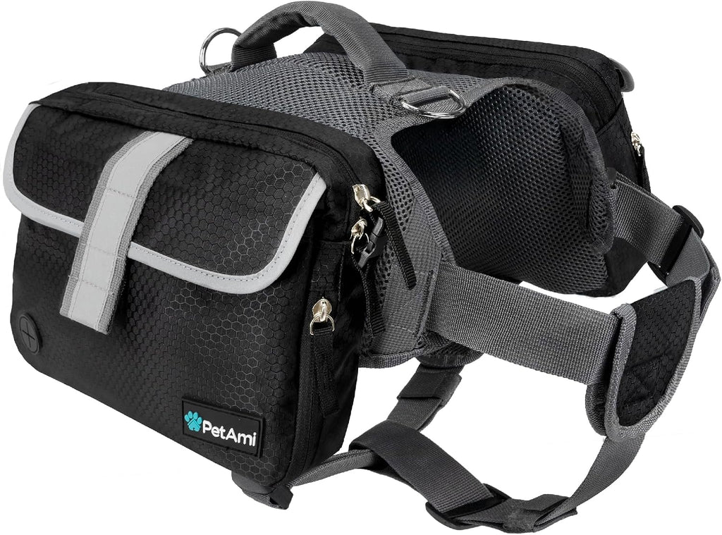 PetAmi Dog Backpack for Medium Large Dogs, Dog Saddle Bag For Dogs to Wear, Tactical Harness Saddlebag with Reflective Safety Side Pockets for Hiking, Camping, Vest Dog Pack for Travel (Black, Medium) - Image 13