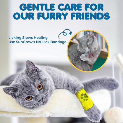 SunGrow cohesive pet bandage rolls with paw print pattern