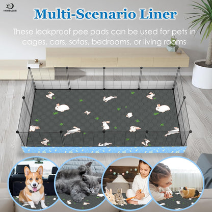 Modeslab 24x47 inch pet liner being used in a rabbit playpen