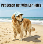 Side profile of pet baseball cap showing ear hole placement