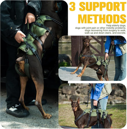 Side view of Bingpet rehabilitation dog sling with handles