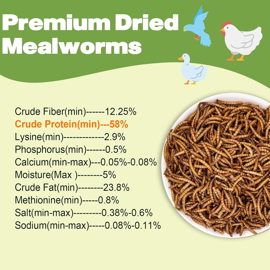 Close up of Liwii dried mealworms texture