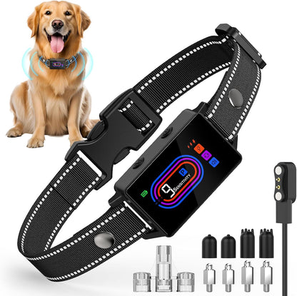 Yipilu smart anti barking collar front view with digital display