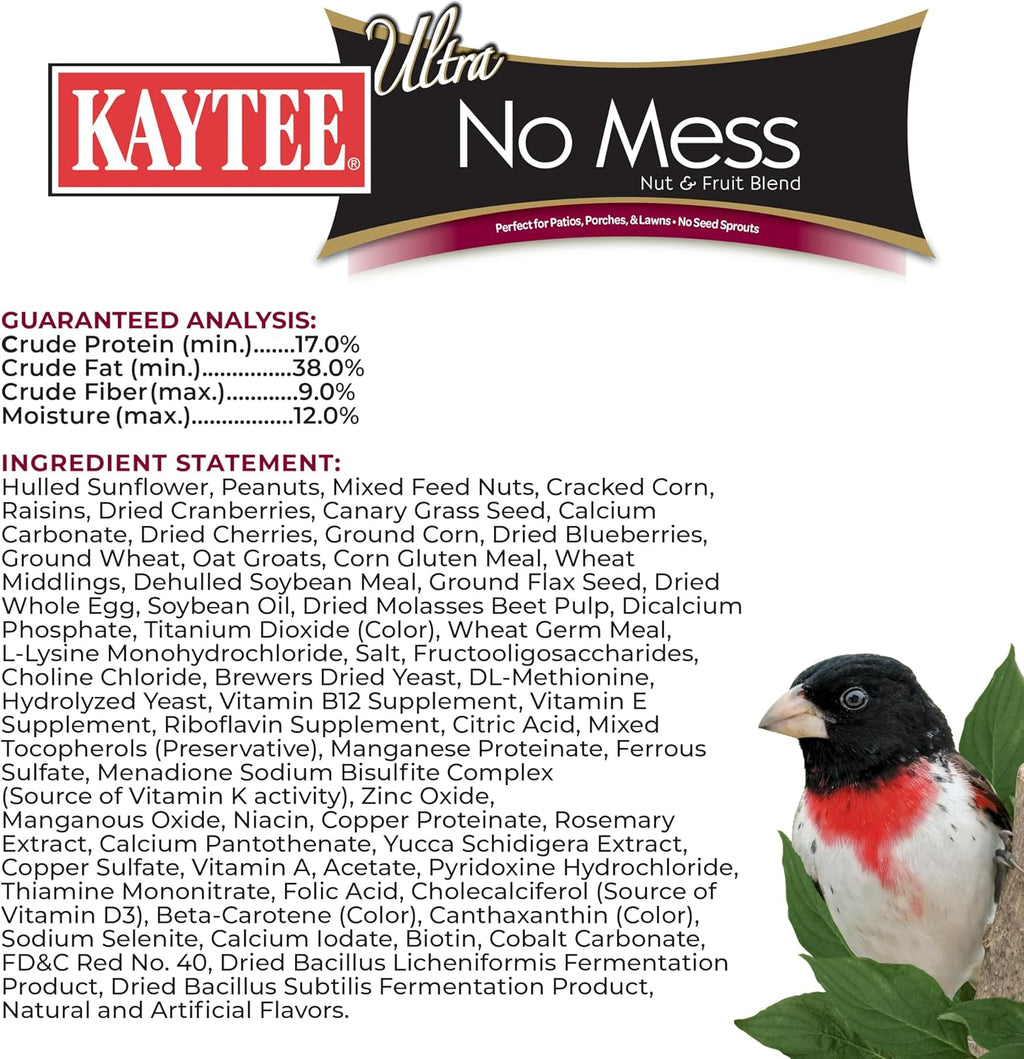 Educational diagram showing shell-free vs traditional bird seed waste