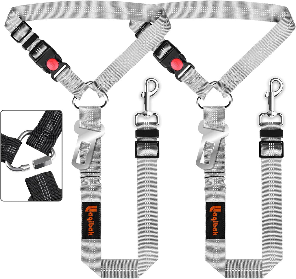 Removable Dog Seat Belt Harness for Car, 3 in 1 Pet Dog Car Seatbelt Leash, Retractable Restraint Secures to Vehicle Headrest & Adjustable Reflective Bungee Dog Seatbelt Tether, Blue and Black - Image 13
