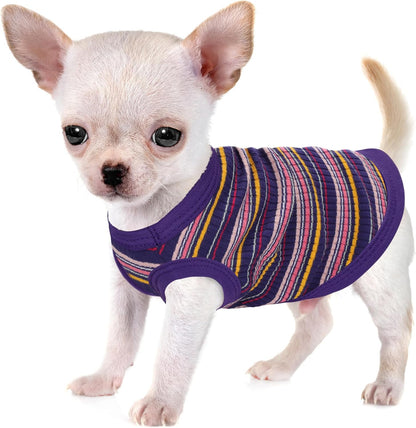 Elevate Your Pet's Comfort and Fashion: Premium 100% Cotton Rib Dog Shirt Vest for Small Breeds Like Chihuahuas, Yorkies, and Puppies .Year-Round Style with Tank-Style Puppy Attire Light Purple XXS - Image 13