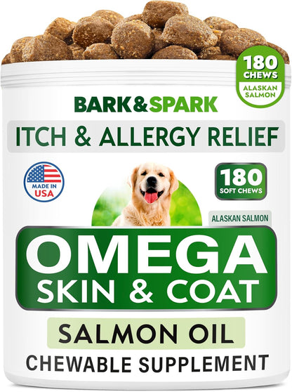 BARK&SPARK Dog Allergy Relief Soft Chews for Skin Health & Seasonal Allergies - Anti-Itch Supplement w/Omega-3, Quercetin & Bromelain Immune Treats for Dry Skin & Hot Spots - Chicken Liver - 180ct - Image 15