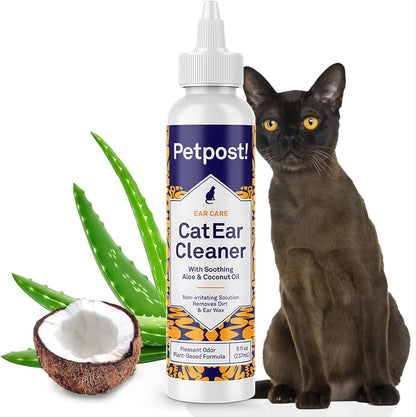 Petpost | Cat Ear Cleaner Wipes - Ultra Soft Cotton Pads in Coconut Oil Solution - Treatment for Removing Cat Ear Dirt & Wax 100 ct. - Image 11