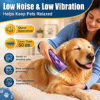 Purabelle cordless dog clippers overhead view displaying eight guide combs set.