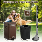 Nevink complete pet cleanup kit including the black metal bin and matching long handle pooper scooper.