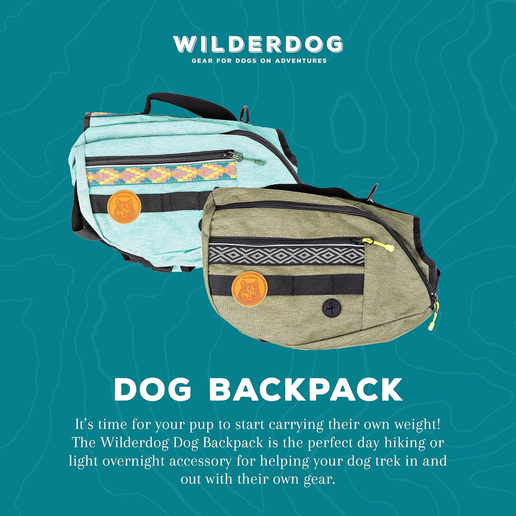 Premium imported dog backpack with back mounted leash D-ring attachment
