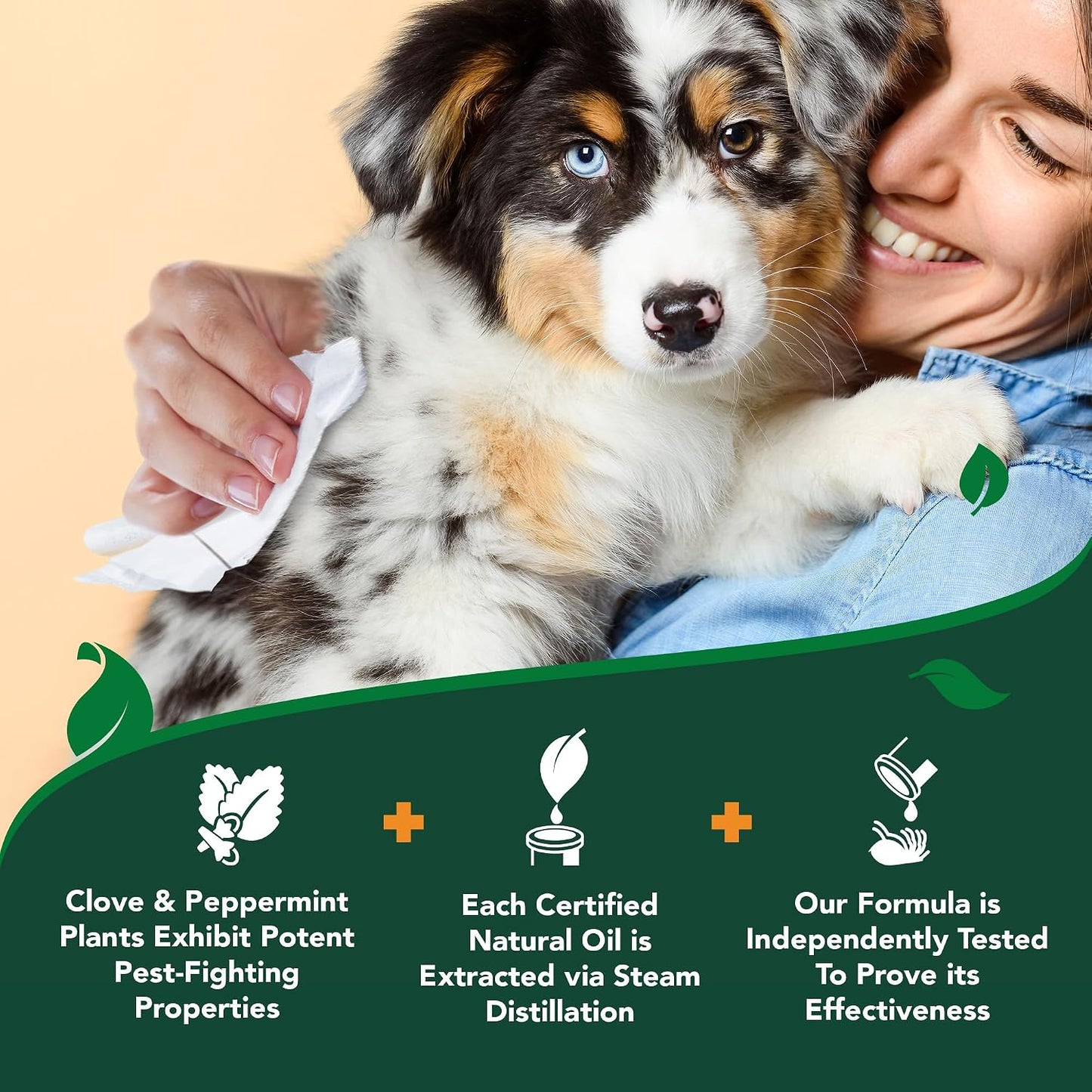 Vet's Best plant-based pest control wipes for dogs and cats