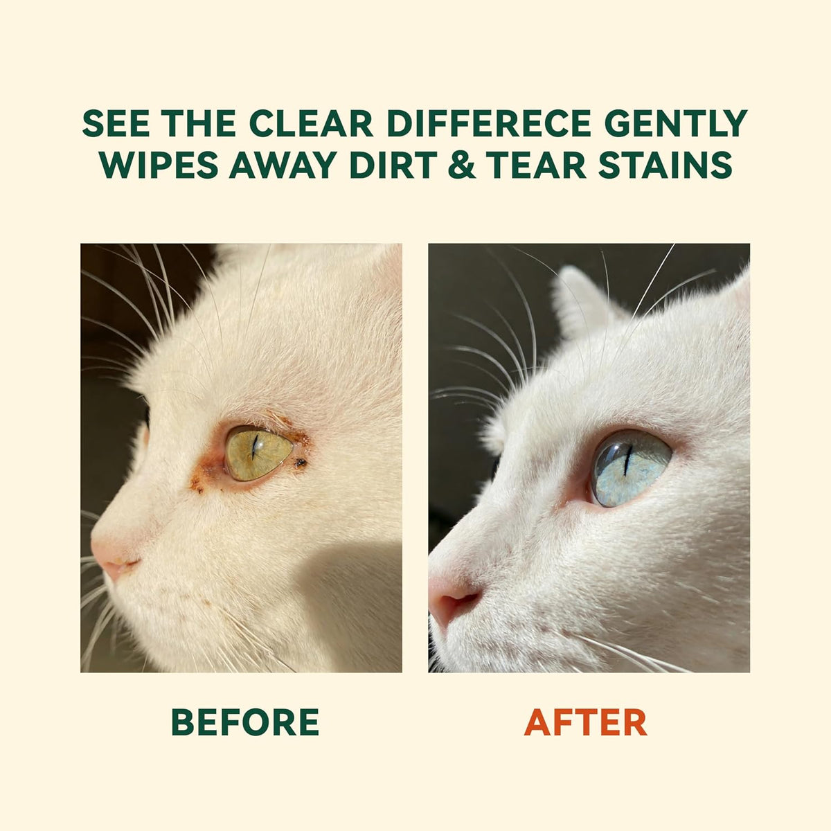 OzBreeze pet eye cleaner wipes with coconut oil ingredients graphic