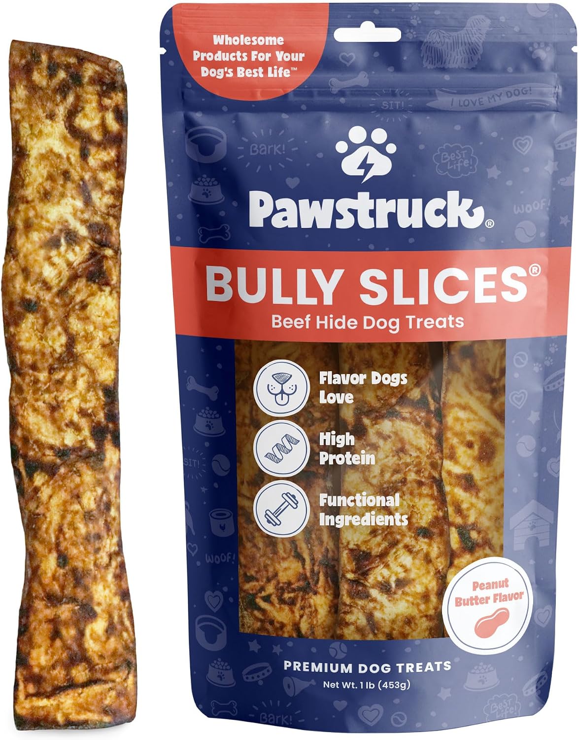 Pawstruck Bully Slices Premium Rawhide Chew Sticks, Beef Flavor - Low Fat, High Protein Treat for Small, Medium, and Large Dogs - No Artificial Ingredients - 1 lb Bag - Packaging May Vary - Image 10
