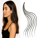 Sexy Sparkles salt and pepper feather hair extension front view