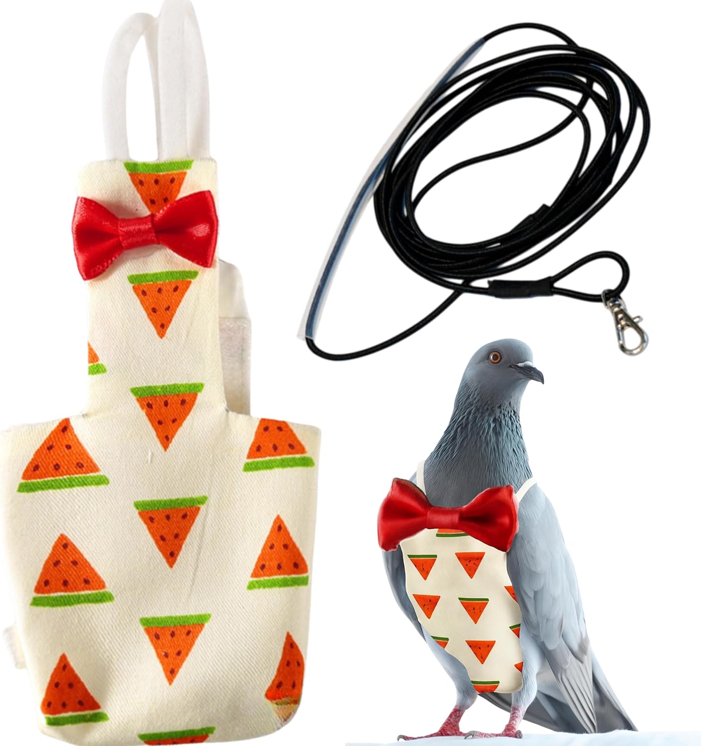 Homedy Crafts extra large bird diaper harness showing secure hook and loop fasteners