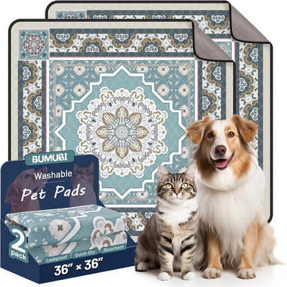 Washable Pee Pads for Dogs,Super Absorbent Reusable Puppy Training Pads, Leak-Proof & Non-Slip,for Potty Training,Whelping,Crate & Playpen24x36in(Pack of 2), Grayish Blue - Image 11