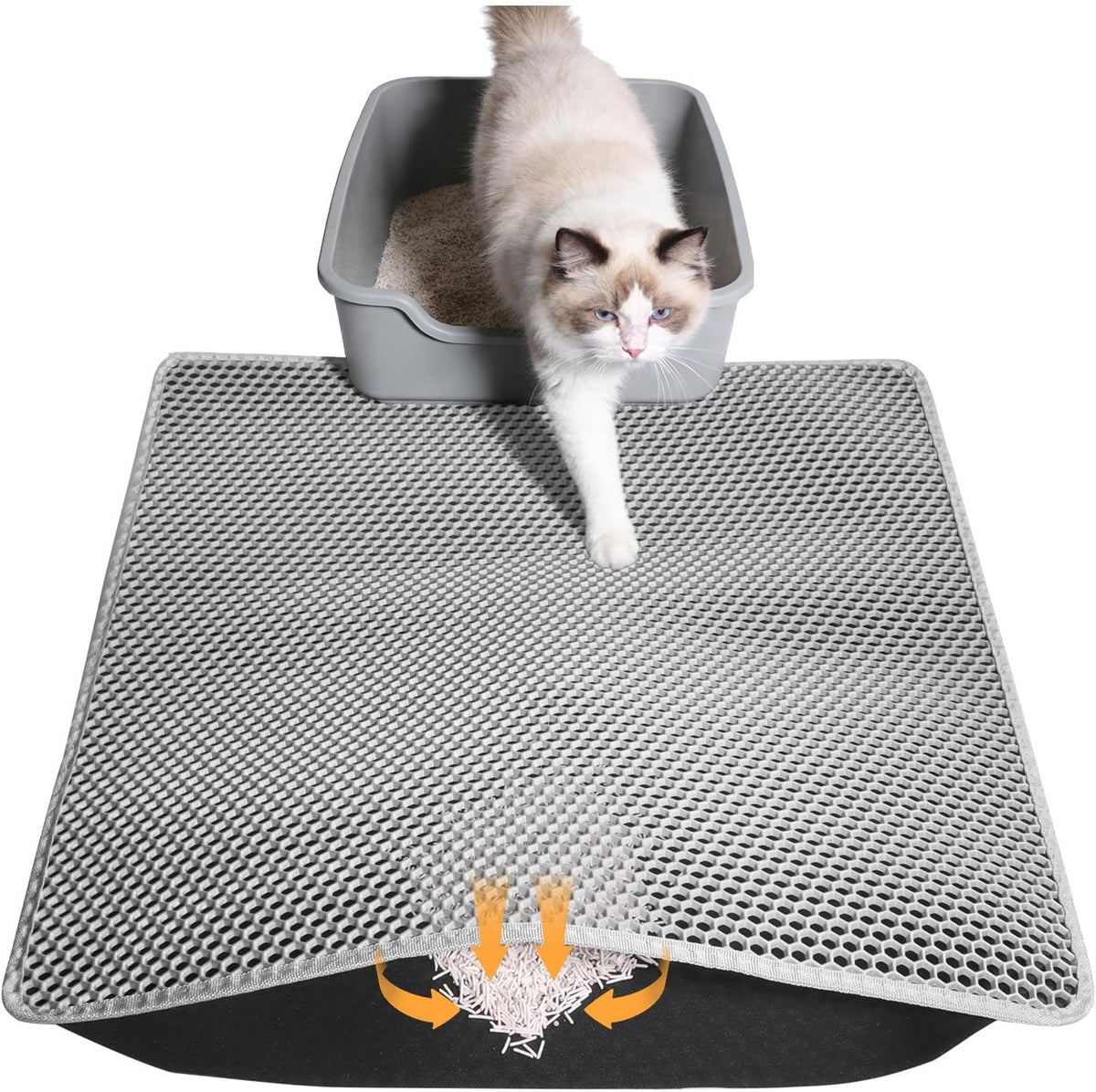 Kozvva Cat Litter Mat front view trapping scatter control mat for clean floors
