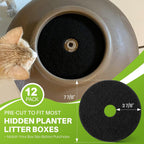 Activated charcoal deodorizer inserts for hidden planter cat litter boxes close up texture