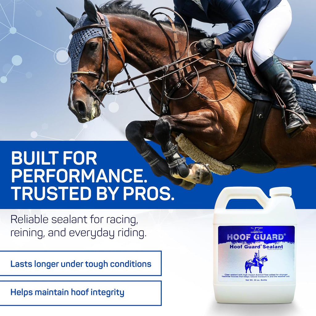 Thirty-two ounce refill bottle packaging of protective aramid infused hoof sealant